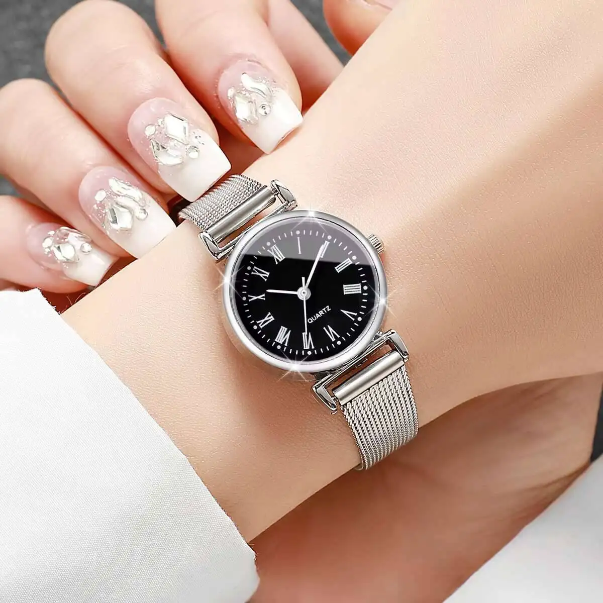 1/2 relojes de moda para mujer - Stainless Mesh Band reseña y precio