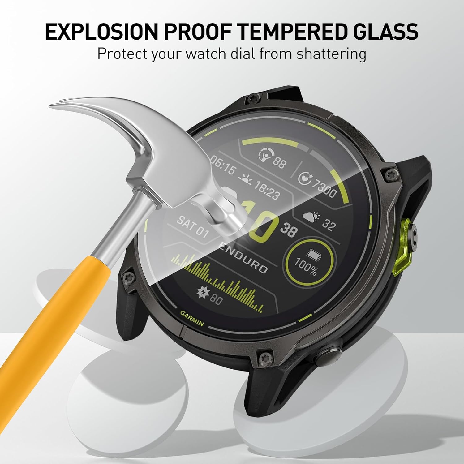 Películas de vidrio templado p - Garmin Smartwatch Accessories reseña y precio