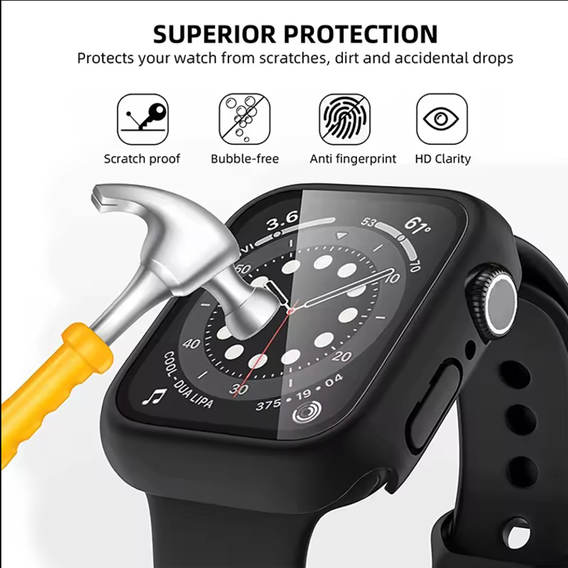 Cubierta de vidrio templado pa - Watch Case Bumper reseña y precio